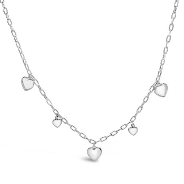 שרשרת כסף חמישה לבבות