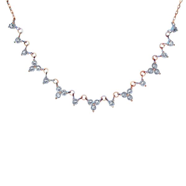 שרשרת רוז גולד זיגזג זירקונים